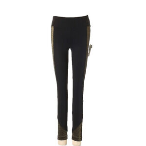 Koral XS Curve Mid Rise Crop Leggings Black Gold NWT